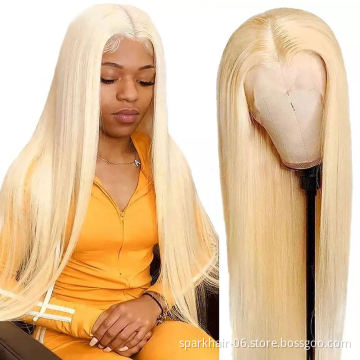 613Blonde Transparent Lace Front Wigs Raw Virgin Human Hair  Lace Closure Wig For Black Women Peruvian 360 HD Lace Frontal Wig